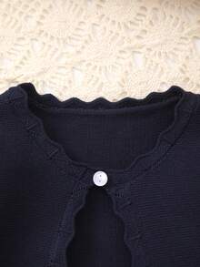 Selendang Rajut Polos Elegan dan Manis untuk Bayi Perempuan, Desain Renda untuk Menambah Kelembutan, Cocok untuk Pemakaian Sehari-hari, Jalan-jalan, atau Hadiah Idul Adha - Royal Blue - View 2
