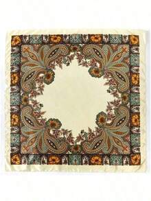 1pc Pink Minimalist Printed Satin Scarf, New Spring Fashion Accessory Scarf, Can Be Used As Waistband, Bag Decoration, Ribbon, Headband Or Scarf, An Ideal Choice To Enhance Your Overall Look. - 米色 - 查看 4