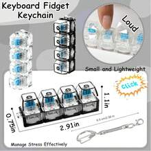 1pc Stress Relief Keyboard Toy, Keyboard Stress Relief Keychain, Keyboard Stress Relief Button, Finger Click Toy, Stress Relief Button Toy, Stress Relief Gift, Teenager Stress Relief Toy, Colorful, Replaceable Keycaps - Multicolor - View 7