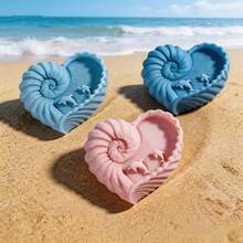 Heart Shell Conch Silicone Mold - Two Little Whales Design For DIY Candle Soap Wax Resin Craft - Conch - View 2