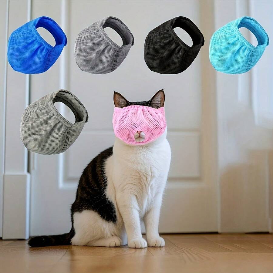 Breathable Anti-Bite Anti-Meow Cat Muzzle, Multi-Functional Pet Mask For Medication And Care - Multicolor - View 1