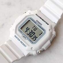 Casio 卡西欧 F-108WHC-7B 白色方形女士手表，复古数字腕表，带 LED 背光，日常防水学生手表 - 均碼 - 查看 2