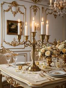 European Simple Bronze Windproof Candle Holders (Candle Not Included), A Variety Of Styles Are Optional, Round Bottom Conical Candlestickes, Simple And Convenient Anti-Hot Hand Candle Holder, Small Round Candle Holder, Columnar Candle Holder, Romantic European Candlelight Dinner Wedding Decoration Candle Holder - Bronze - View 9