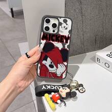 This Disney Mickey Mouse Pattern Lanyard Phone Case Features A Strong Magnetic Closure And Full Coverage Of Acrylic And TPU Material. It's Shockproof, Lightweight, And Suitable For IPhone17/16/11/13/15/15 Plus/15 Pro/15 Pro Max/12/14 Pro Max/11 Pro Max/12 Pro/12 Pro Max/13. It's A Popular Birthday Gift, Business Gift, Durable, Stain-Resistant, And Fingerprint-Resistant New Phone Case For Men And Women. It Also Includes A Mickey Mouse Phone Case And Mickey Mouse Doll Bracelet. Compatible With SamsungGalaxy S20, S21, S22, S23, And S24 Series. It's The Perfect Gift For Friends And Family. This Stylish Phone Case Is Fun, Lightweight, And Durable. IPhone17 Pro Max Phone Case, Minnie Phone Case. - 粉色 - 查看 5