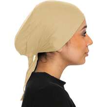 Gorro de mujer con forro de estilo retro transpirable, adecuado para uso diario y dormir - Negro - Ver 16