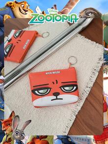 Disney 1个迪士尼官方授权《疯狂动物城》印花零钱包，迷你拉链钱包，便携式钥匙包带钥匙环，小零钱卡夹，收纳袋，轻便卡通手拿包，适合女士、女孩、青少年、迪士尼粉丝，可作为日常休闲配饰，适用于上学、旅行、购物等场合。 - 彩色 - 查看 15