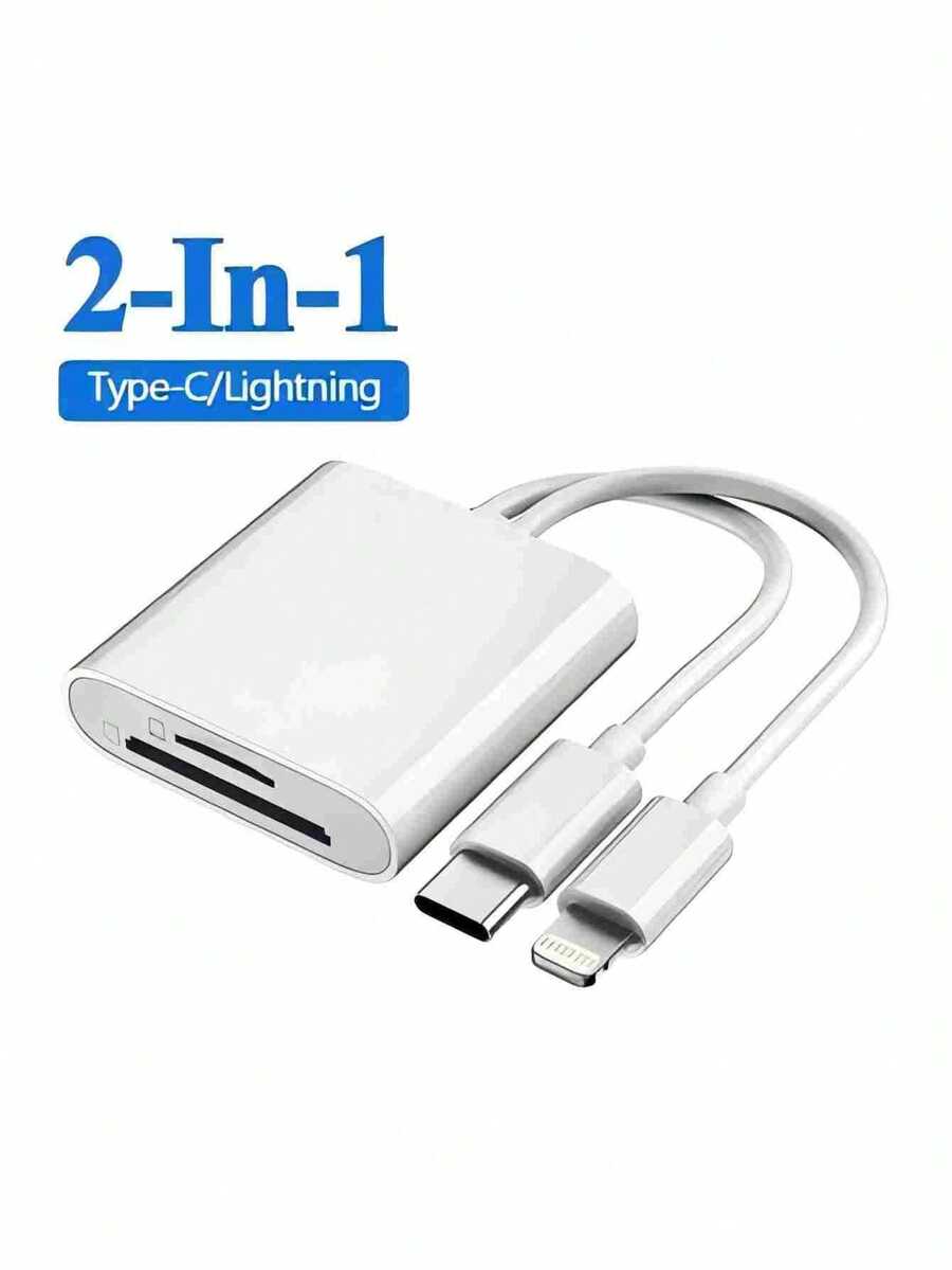 huaxunyuan 1 قارئ بطاقة SD مخصص للكاميرا | محول سرعة عالية 2 في 1 USB 3.0 | يدعم بطاقات SD/TF (ميكرو SD) | متوافق مع iPhone 15/14/13 | عام للأجهزة المحمولة والأجهزة اللوحية | ملحق كاميرا رقمية | توصيل وتشغيل - أبيض - مشاهدة 1