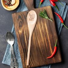 1/2pcs Handmade Funny Wooden Spoon, Laser Engraved Wooden Spoon, Gift For Mom, Gift For Grandma,Natural Wood Kitchen Utensil Set, Wooden Spoon Set, Wooden Cooking Tools, With Ergonomic Handles, Heat-Resistant Spoons, Pans And Spatulas, Ideal For Induction Cookers - 查看 10
