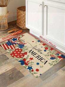1pc Striped & Star Pattern Kitchen Mat, Independence Day Rug, Washable Kitchen Rug, Machine Washable Rug, Floor Covering/Doormat, Foot Mat, Door Mat, Home Decor, Bohemian Style Rug, Turkish Rug, Area Rug, Striped Rug, Runner Rug, Hallway Rug, Kitchen Rug, Suitable For Parties, Holidays, Gatherings, Gifts, Dinner Parties, Etc., Rug, Door Mat, Kitchen Mat, Area Rug, Kitchen Supplies, Kitchen Decor, Kitchen Mat, Kitchen Floor Mat, Kitchen Set, Foam Mat - American Pastoral Patriotism - View 14