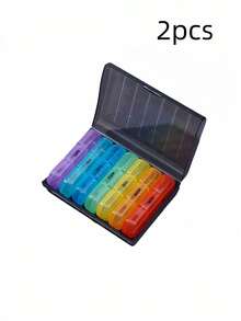 Organizador de pastillas vitamínicas diarias grande, adecuado para aceite de pescado y suplementos de complejo B - Ver 14