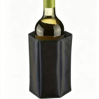 1/2pcs Reusable Black Insulated Wine Bottle Cooler Bag With Ice Pack, Insulated Beverage Cooler Bag To Keep Wine Chilled And Fresh. These Quick Cooling PVC Drink Bags Are Perfect For White Wine, Red Wine And Champagne, Great For Parties, Picnics, Camping, Barbecues, Outdoor Events - Keeps Drinks Icy Cold For Hours