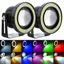2X Đèn LED chạy ban ngày tự động COB 12V Đèn pha Angel Eye Đèn sương mù Đèn pha chống nước Đèn chạy ban ngày Đèn xi nhan Đèn LED cốp xe - 89mm - Xem 3