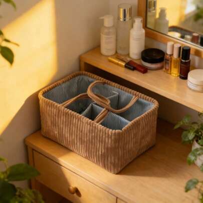 1pc Multi-Functional Storage Basket, Diaper Bag, Divided Compartment, Large Capacity Maternity & Baby Supplies Storage Bin, Diaper Caddy, Clothes & Toys Organizer