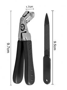 ANDVICTORY 1pc Nail Clipper With Nail Groove, Angled Design Suitable For Thick Nails, Wide Mouth, Heavy Duty Long Handle Nail Clipper - Multicolor - View 7