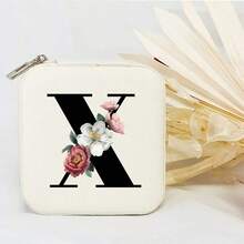 个性化首字母伴娘首饰盒 个性化花卉旅行首饰盒 婚礼新娘派对礼物 - 白色 - 查看 39