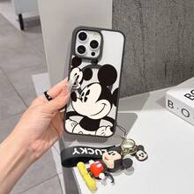 This Disney Mickey Mouse Pattern Lanyard Phone Case Features A Strong Magnetic Closure And Full Coverage Of Acrylic And TPU Material. It's Shockproof, Lightweight, And Suitable For IPhone17/16/11/13/15/15 Plus/15 Pro/15 Pro Max/12/14 Pro Max/11 Pro Max/12 Pro/12 Pro Max/13. It's A Popular Birthday Gift, Business Gift, Durable, Stain-Resistant, And Fingerprint-Resistant New Phone Case For Men And Women. It Also Includes A Mickey Mouse Phone Case And Mickey Mouse Doll Bracelet. Compatible With SamsungGalaxy S20, S21, S22, S23, And S24 Series. It's The Perfect Gift For Friends And Family. This Stylish Phone Case Is Fun, Lightweight, And Durable. IPhone17 Pro Max Phone Case, Minnie Phone Case. - Hồng - Xem 5