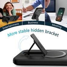 镜头保护全面罩，滑动式镜头盖，多功能磁吸隐藏式支架，二合一防摔手机壳，适用于 Pixel 10/Pixel 10 Pro/Pixel 10 Pro XL/Pixel 10a/Pixel 9/Pixel 9 Pro/Pixel 9 Pro XL/Pixel 9a/Pixel 8/Pixel 8 Pro/Pixel 8a - 黑色 - 查看 2