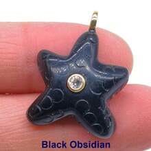 21毫米星形天然石晶锆石珠吊坠，亚马逊石、粉晶、青金石饰品，适用于珠宝制作和DIY项链 - 結石 - 查看 11