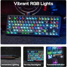 Aula F87 PRO V2 Wireless Gaming Keyboard With 10000mAh Battery, 8K Polling, SOCD/MT/TGL, BT/2.4GHz/Wired, Hot Swap TKL Mechanical Keyboard With Creamy Gasket, RGB Backlit (Black Transparent) - 查看 5