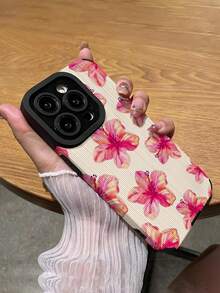 1pc  accesorios no incluidos 1PC Delicate Floral Pattern Soft Protective Phone Compatible With 15/15Plus/15Pro/15ProMax Compatible With - Multicolor - Ver 8