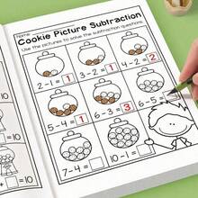 كتاب تمارين الجمع والطرح 32 صفحة، مناسب للمنزل ومساحة التعلم والممارسة اليومية - متعدد الألوان - مشاهدة 2