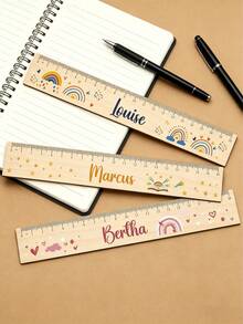 Customizable Printed Personalized Wooden Rulers – Ideal For School And Home Use – The Perfect Back-To-School Gift And Supply | Customizable Wooden Rulers | Wooden Rulers - Multicolor - View 2