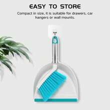 NACENA Handheld Dustpan And Broom Set – Mini Compact Brush Combo For Desktop, Sofa, Car & Kitchen Crumbs Small Cleaning Tool With Stiff Bristles, Blue - Blue - 查看 6