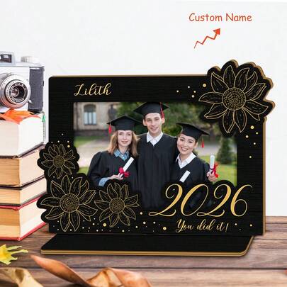 1 khung ảnh gỗ phong cách Bohemian, lý tưởng cho các dịp tốt nghiệp, trang trí tiệc tốt nghiệp, quà tặng tốt nghiệp cho giáo viên.