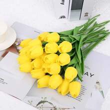 5pcs Exquisite Realistic White Artificial Tulip Bouquet - Perfect For Bedroom, Living Room, Wedding, Party, Valentine's Day, Father's Day, Graduation, Mother's Day, Easter Decor & Gifts For Girlfriend - Yellow - View 7