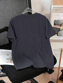 Teenager Boys' Comfortable Casual Set, Including Round Neck Letter & Palm Tree Print T-Shirt + Shorts, Summer - Multicolor - View 4