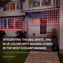 1PC, 210LED USB Powered American Flag LED Curtain String Lights 4th Of July Patriotic Fairy Lights For Independence Day Home Garden Yard Patio Balcony Indoor Outdoor Festival Celebration Bedroom Living Room Decor (Without Battery) - LED String Light - View 8
