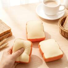Squishy Realistic Bread Slice Squeeze Toy, Stress Relief Fidget Toy Suitable For Office - Multicolor - View 5