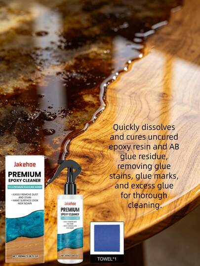jakehoe Epoxy Resin Cleaner - Removes Stains, Repairs Scratches, Polishes Surface. All-In-One Cleaning, Scratch Repair, And Surface Polishing Solution