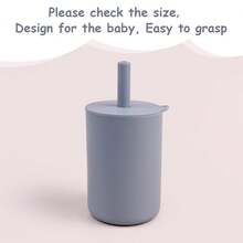 1pc Silicone Baby Water Cup,Kid Sippy Cup,Reusable, With Straw, Available In Multiple Colors, Ideal For Camping, Outdoors, Gifts For Boy Girl - Solid Color Straight Cup - View 10