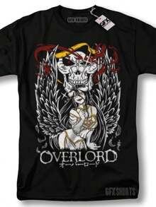 Overlord Albedo Shirt Ainz Ooal Gown Waifu Anime Manga Graphic T-Shirt - 黑色 - 查看 7