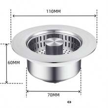 3 In 1 Kitchen Sink Drain Strainer And Stopper, 304 Stainless Steel Pop-Up Anti-Clogging Basket Strainer, Fast Drainage Kitchen Sink Plug For Standard 3-1/2" Drain Hole - Silver-gray - View 9