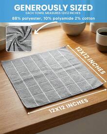 Utopia Towels 12 Pack Wash Cloths Set, 12 By 12 Inches, Highly Absorbent And Super Soft Microfiber Fingertip Towels, Multi-Purpose Washcloths For Bathroom, Kitchen, Hotel, Spa, And Gym (Grey) - 灰色 - 查看 3