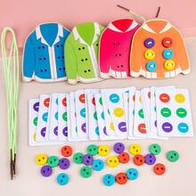 Dollar Item Store Promotion Toys Clothes Button Game Threading Shoelace Teaching Learn To Tie Shoelaces Kid Early Education Toy - Multicolor - View 3