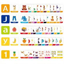 hoojojo 一套双面闪卡，包含字母、数字、动物、水果词汇学习卡，记忆认知识别训练卡，学习用品文具，返校必备 - 彩色 - 查看 13