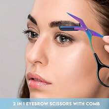 2026 Nouveaux ciseaux à sourcils avec peigne (1 paire de ciseaux + 1 peigne), unisexe, conçus spécifiquement pour la mise en forme et le toilettage des sourcils, manche antidérapant pour un trimming et un retrait des cils faciles, convient comme outil de beauté de maquillage, set de coupe de sourcils 1/2, mise en forme précise, outil de beauté sans parfum pour débutants, accessoire d'épilation unisexe, salon, beauté, essentiel de voyage, accessoire de salle de bain, set de coupe de sourcils à deux mains - Plusieurs styles - Voir 9