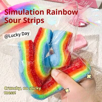 Rainbow Squeeze Toy, Soft And Elastic, Suitable For Adults, Great For Desktop Games, Party Props, Small Gifts