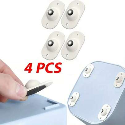4 piezas de ruedas giratorias esféricas autoadhesivas con rotación de 360°, sin necesidad de perforación, ruedas para mover muebles adecuadas para cajas de almacenamiento, botes de basura, uso doméstico