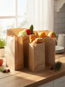10个/25个装牛皮纸食品袋，食品包装袋，三明治袋，防油一次性食品袋，适用于汉堡、甜点、炸鸡等 | 防漏零食包装 - 彩色 - 查看 12