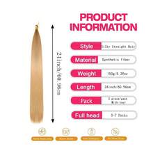 2 pièces/paquet (avec outil) Extensions de cheveux au crochet droits de 24 pouces, fibres synthétiques résistantes à haute température pour tresses au crochet. Conçu pour un tressage facile avec des cheveux longs et droits, convient pour la décoration de cheveux de la Coupe du monde - Multicolore - Voir 4