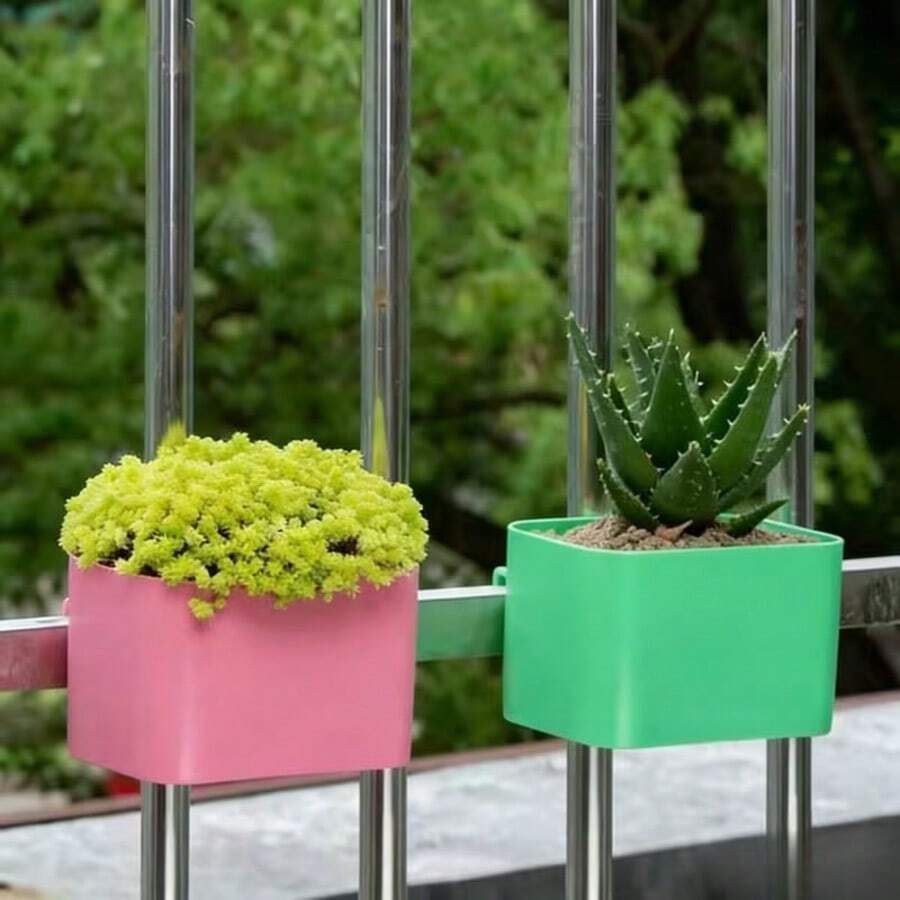 Hanging Planter, Minimalist Multi-Functional Wall-Mounted Planter Suitable For Succulents And Greenery, Window Sill And Balcony Planter Rack, Can Plant Succulents, Flowers, Vines, Balcony Decor, Random Color - Random Styles - View 1