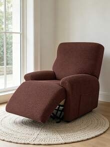 Waterproof Recliner Chair Cover Reclining Sofa Cover Jacquard Leaf Pattern 1pc - Coffee Brown - View 10