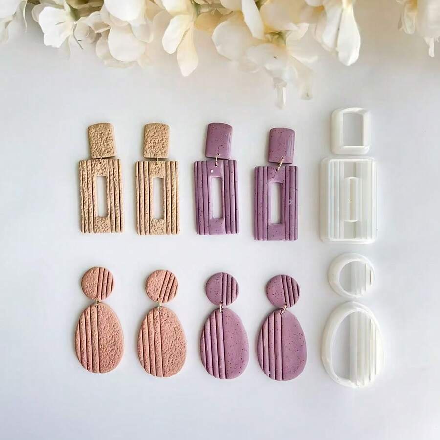 2pcs/Set Jewelry Making Kit With Line Shaped Beads | Suitable For Creating Unique Earrings And Pendants, Minimalist Line Design Jewelry Making Set For Decorating Earrings, Necklaces, Brooches And Pendants, Novel Style, Exquisite And Cute Patterns, Beautiful And Fashionable Jewelry Making Kit - White - View 1