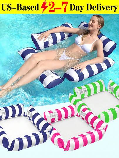 Breathable Inflatable Hammock With Buoyancy Support Neck Colorful Portable Floating Raft For Adults Aesthetic Relaxing Float Lounger Ideal For Backyard Pool Water Hammock Foldable Dual-Use Backrest Swimming Float Swimming Pool Floats With Net Other Pool Supplies Travel Essentials School Supplies Travel Accessories Beach Essential, Pool Inflatable, Beach Essentials, Pool Float