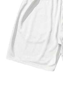 Men's Round Neck Short Sleeve Funny Age Slogan Print T-Shirt + Drawstring Shorts Set, Plus Size Summer Casual Outfit - Black - View 9