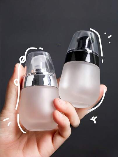 便携式可重复灌装化妆品瓶 - 防漏无异味玻璃容器，适用于乳液、粉底液和卸妆液 - 旅行套装，化妆品收纳盒